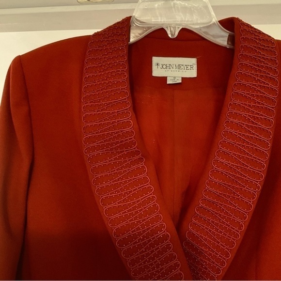 Office to evening John Meyer Claret Skirt Suit, Size 10 - Picture 2 of 8